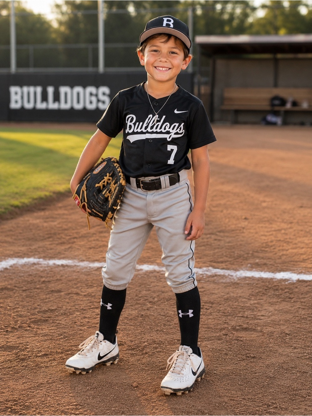Nike Kids White and Black baseball Cleats